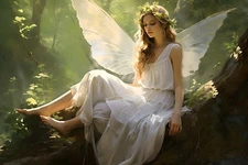 Artwork Fairy Butterfly Fantasy Painting Home Decor Wall Art Printed on Canvas