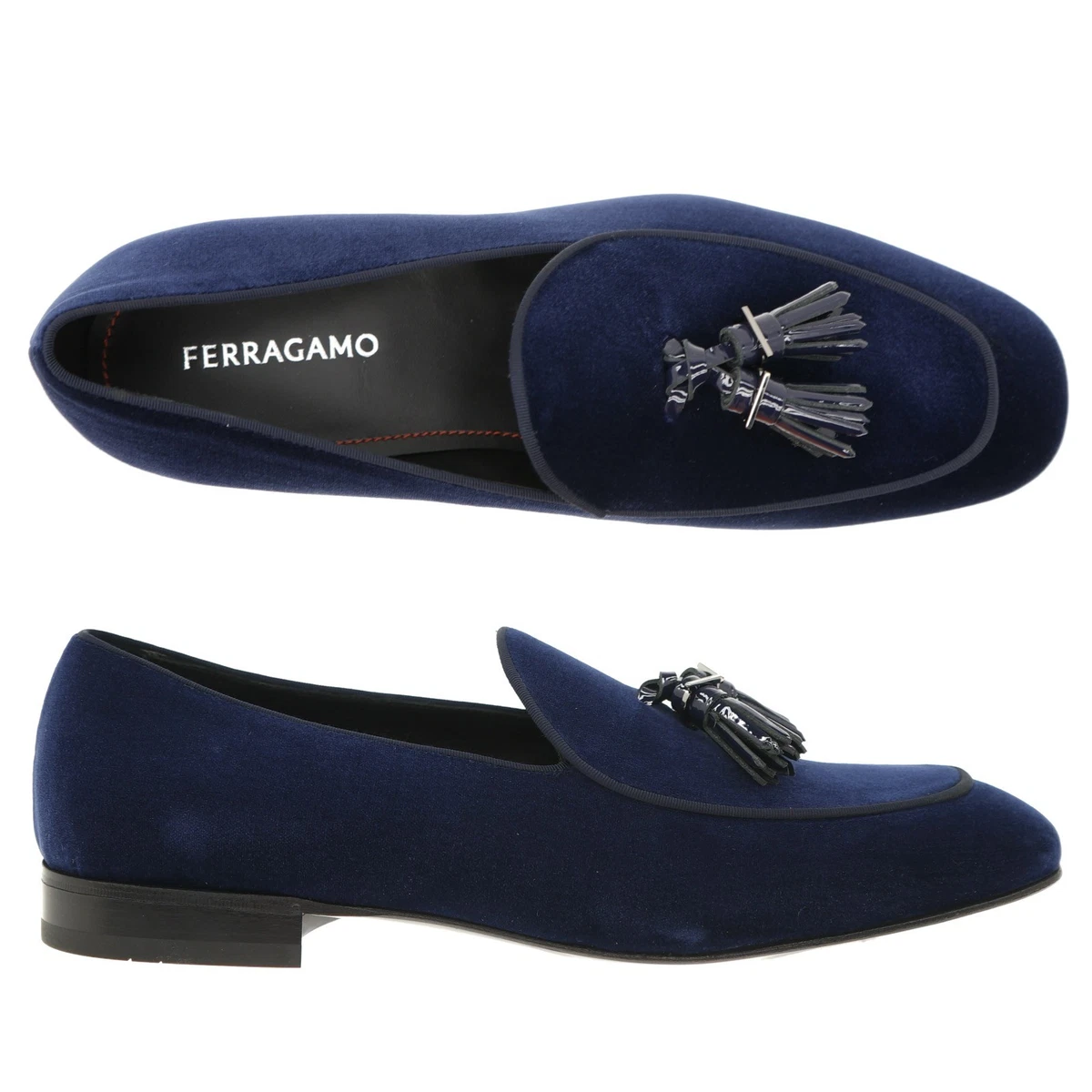 Salvatore Ferragamo Oxford Blue Dress Shoes for Men for sale  display picture 3