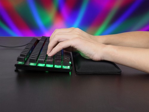 Manhattan 445 x 100mm Water Resistant Wrist Rest Soft Foam Non-Slip Base Black - 第 2/6 張圖片