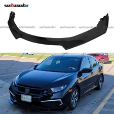 Glossy Black For Honda Civic 2016-2020 Sedan Hatchback Front Bumper Lip Splitter