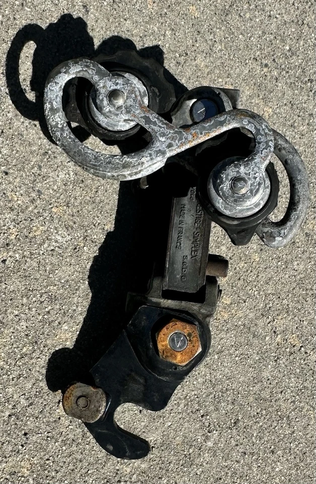 Desviador trasero vintage Simplex Prestige Francia jaula corta, SOLO PIEZAS Foto 2 de 3