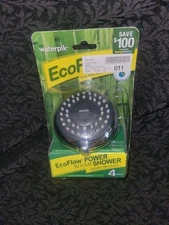 NEW Waterpik Ecoflow Shower Head Replacement 1.5 GPM VBE-423 Powerspray Massage