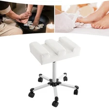 Manicure Foot Rest Rolling Pedicure Stool Adjustable Pedicure Stool w/ Wheels