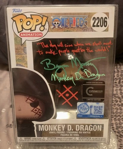 Funko- One Piece - MONKEY D.  Autographed and quoted by Bryan Massey....