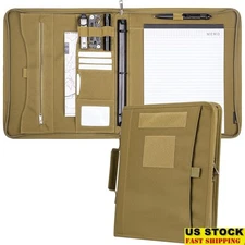 Tactical Notebook Cover Organizer Military Planner W/ Zipper & Card Slots New