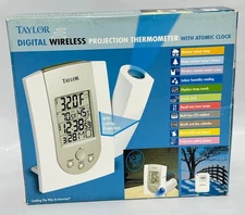 Taylor Digital Wireless Projection Thermometer with Atomic Clock 1497