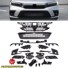 17PCS For Honda Civic Sedan 2022-2023 Grille/LED Fog Lamp/Headlight Trim/Bracket