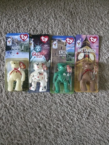 Vintage Ty Beanie Baby Country Bears Mcdonald's 1997 Lot of 4 Complete Set New