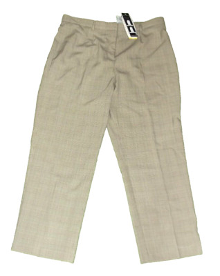 NWT WHITE STAG Women's Tan Glen Plaid Slimming Pant 16P Petite B77
