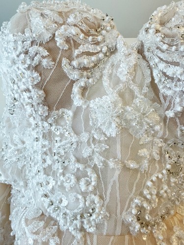 Brautkleid, Hochzeitskleid, Gr. 38, Mermaid, Perlen & Spitze, neuwertig - Bild 7 von 12