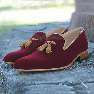 Velvet maroon hotsell shoes