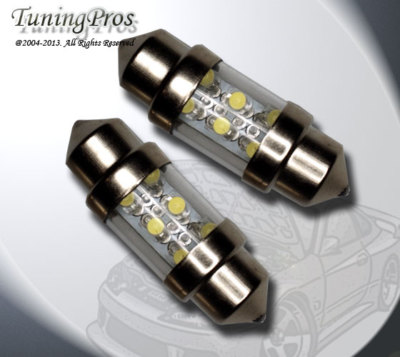 Dome Light Festoon 31mm 1.25'' 6 Blue LED Light Bulb (Set of 2, 1 Pair) DE3021