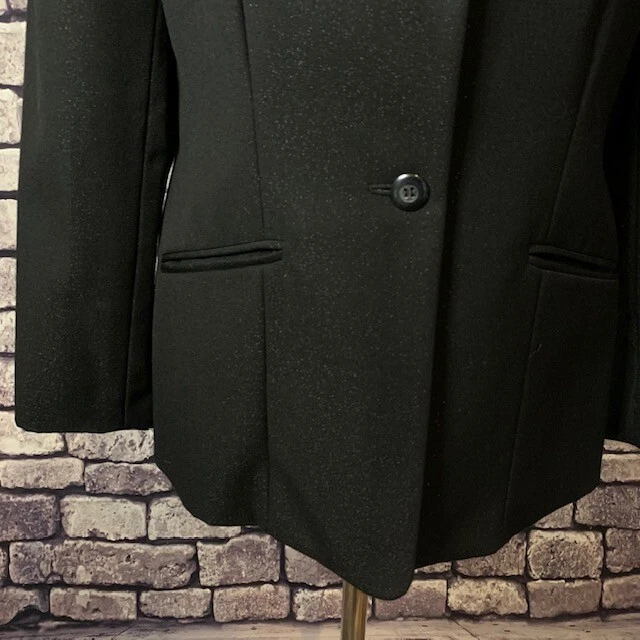 Chaqueta de Carrera Valerie Stevens Talla 10P Negra con Hilos Metálicos Foto 3 de 4