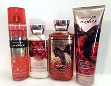 BBW A Thousand Wishes Shower Gel Fragrance Mist Super Smooth Lotion Shea Cream