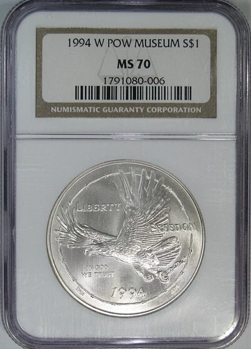 1994-W $1 NGC MS70 "PRISONER OF WAR MUSEUM" SILVER DOLLAR ~ PERFECT PIECE!