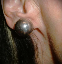 OLD MEXICO STERLING SILVER HIGH DOME, HOLLOWEAR EARRINGS!