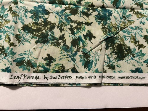 1 Yard Cotton Fabric Quilting Leaf Parade By Sue Breevers # 4610 Northcott - Picture 2 of 3
