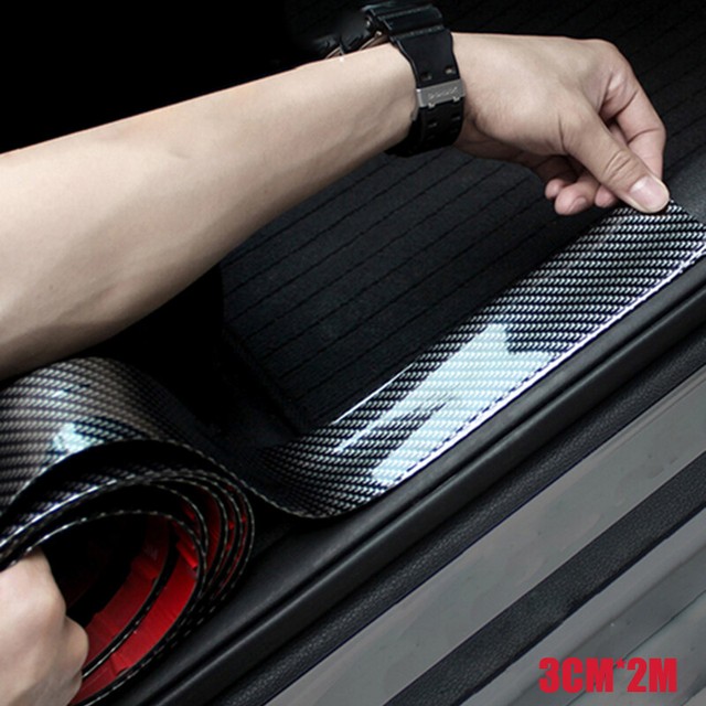 Car Sticker 5D Carbon Fiber Rubber Door Sill Protector For Jeep Grand