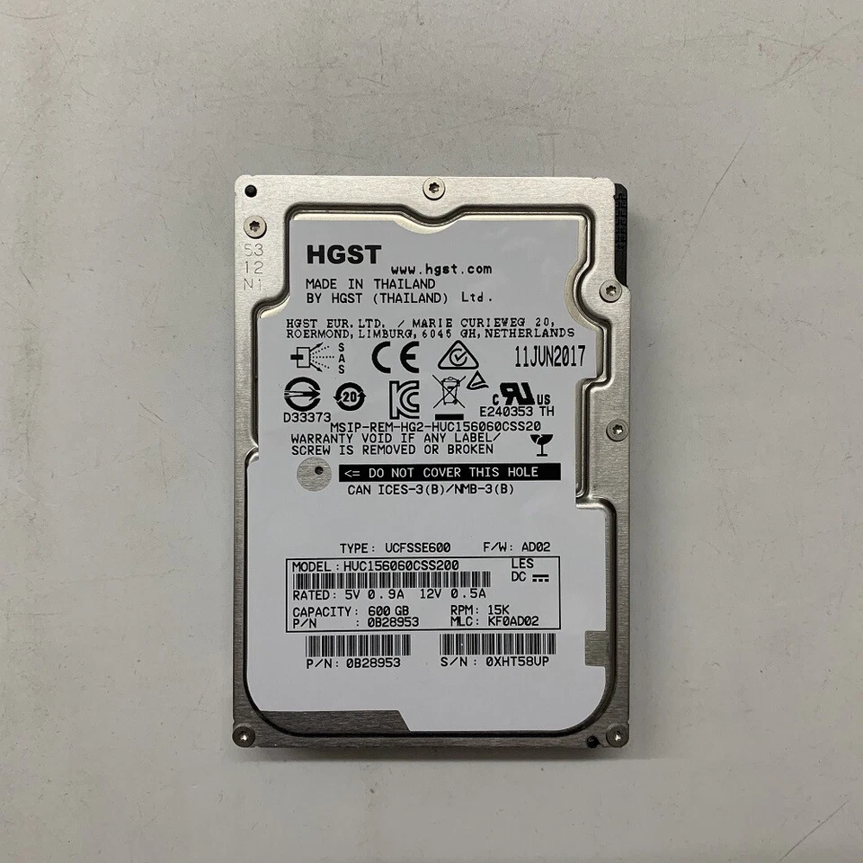 Hitachi HUC156060CSS200 600GB 15K RPM 12Gb/s 128MB 2.5" SAS HDD 0B28953 W/Tray - Image 4 of 4