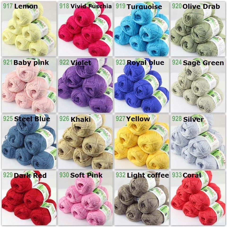 Sale 6SkeinsX50g Bamboo Cotton Baby Blankets Rugs Hand Knitting Crochet