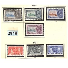 2918 HONDURAS BRITANNIQUE 1935 LOT 7 TIMBRES ANCIENS NEUFS N* MH N° 111 à 117