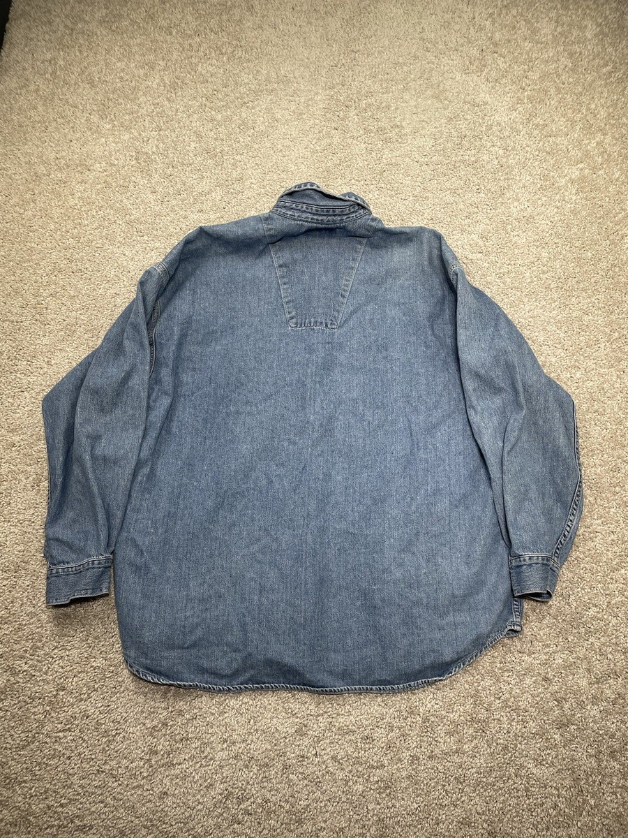 Vintage Eddie Bauer Classic Long Sleeve Denim Shirt 100 Vintage Eddie Bauer Classic Long Sleeve Denim Shirt 100