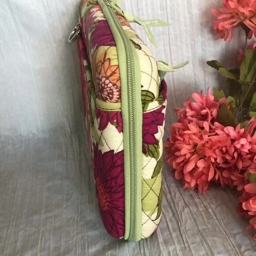 VERA BRADLEY Spring Flowers hardshell laptop case Triple Zip Cherry Blossom bag - Picture 3 of 15