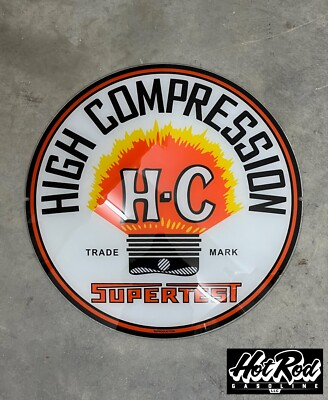 #ad #ad SUPERTEST H C GASOLINE Reproduction 13.5quot; Gas Pump Globe Face Lens $70.00