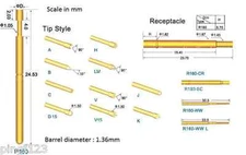 10p P160 Φ0.0535" OAL 0.966" spring loaded pogo pin 9 different tip 