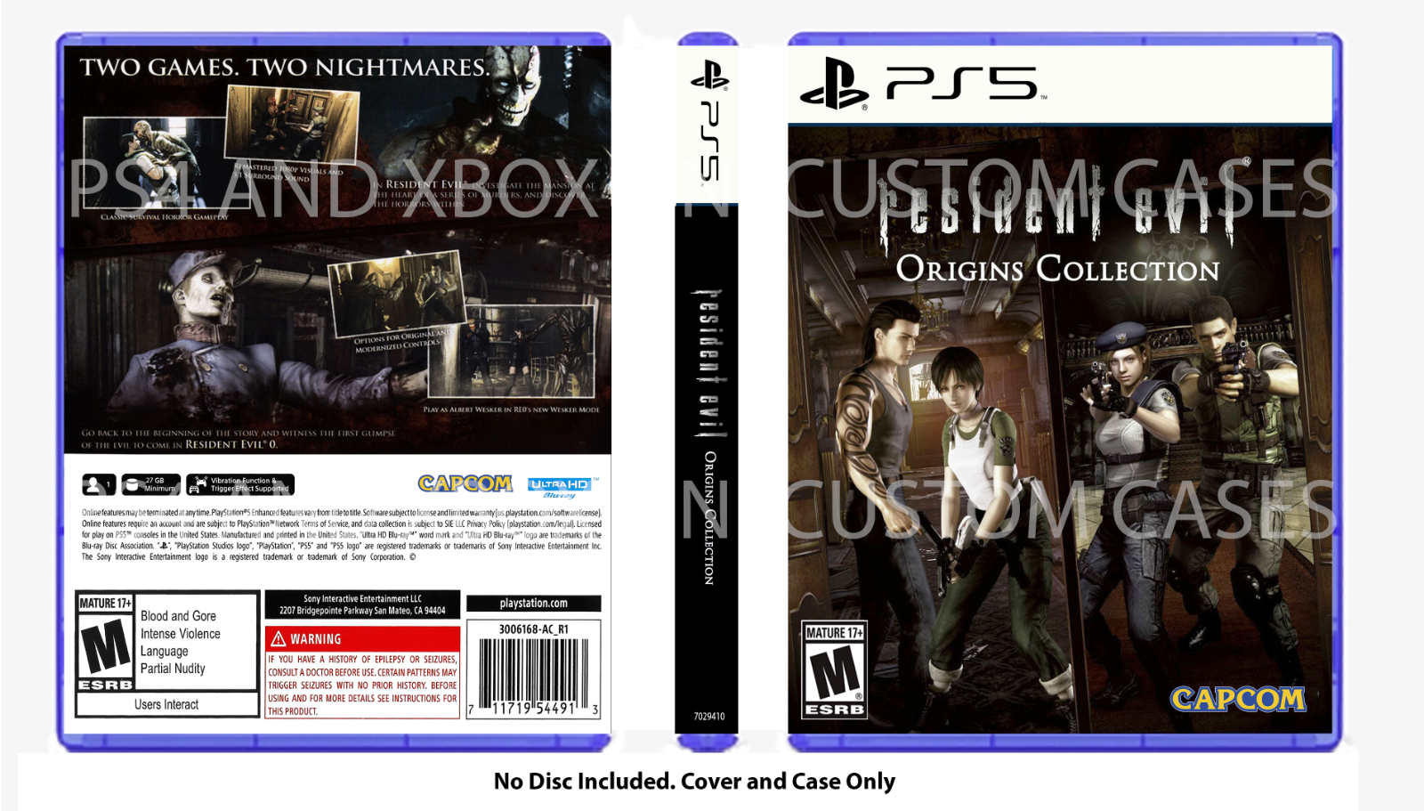 Custom Replacement Case Resident Evil 4 Remake NO DISC PS5 