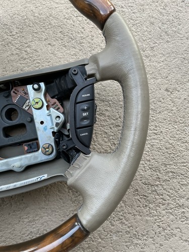 2004-2007 JAGUAR XJ8 XJR X350 Leather Wood Steering Wheel HXD9181GA - Picture 3 of 16