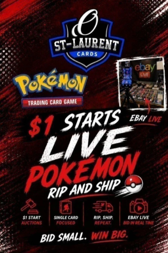 1$ start auction singles and rip or ship packs pokemon 09-11