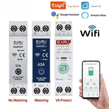 New Tuya WiFi Smart Circuit Breaker Timer Power Energy kWh Voltage Current Meter