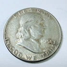 1951 Franklin Half Dollar, 90% Silver, Circulated Coin Free Shipping #8849