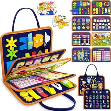 Busy Board Montessori Toy for Toddlers Travel Sensory Book for Fine Motor Skills