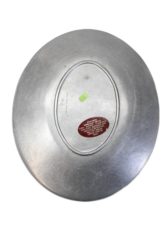Wilton Armetale Metal Harvest Fruit Motif Oval Serving Platter Tray Silver 14"L - Image 4 of 4