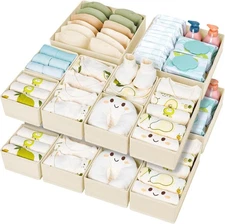 Drawer Organizer Clothes 15 Pack - Foldable Baby Organizers and Storage & Dre...