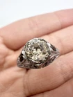 Antique edwardian ring Rhinestone Sterling Silver Size 7.75
