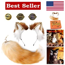 Fluffy Real Fox Fur Tail with Keychain - Perfect for Kids' Cosplay Adventures