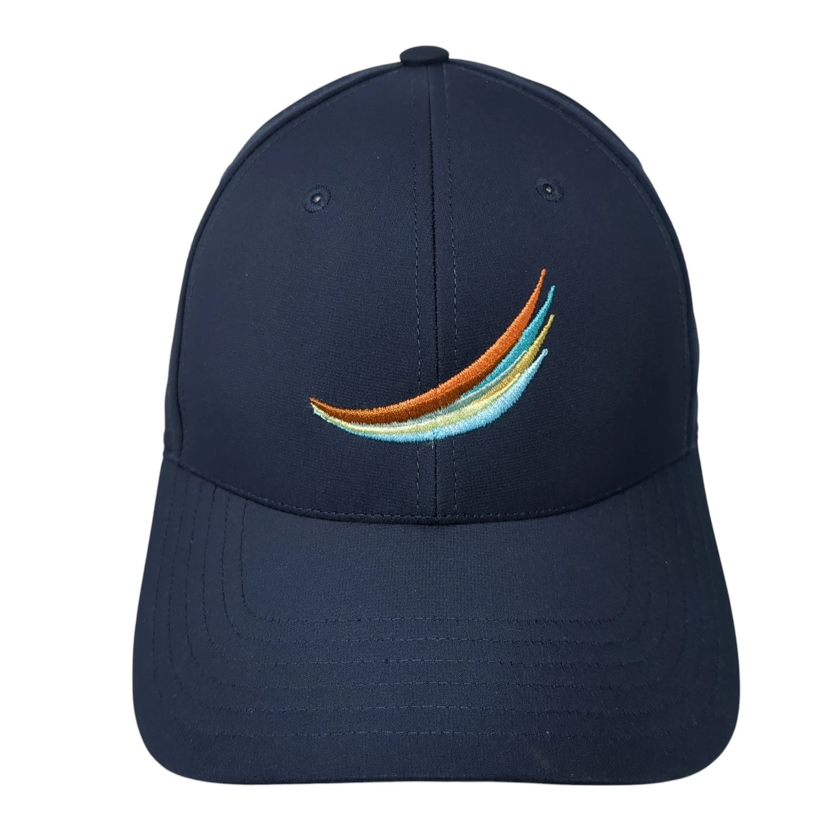Adidas Strapback Baseball Cap Blue One Size Adjustable Embroidered Abstract
