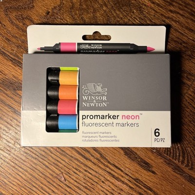 Winsor & Newton 6 ProMarker Markers NEW Neon Tones Pens