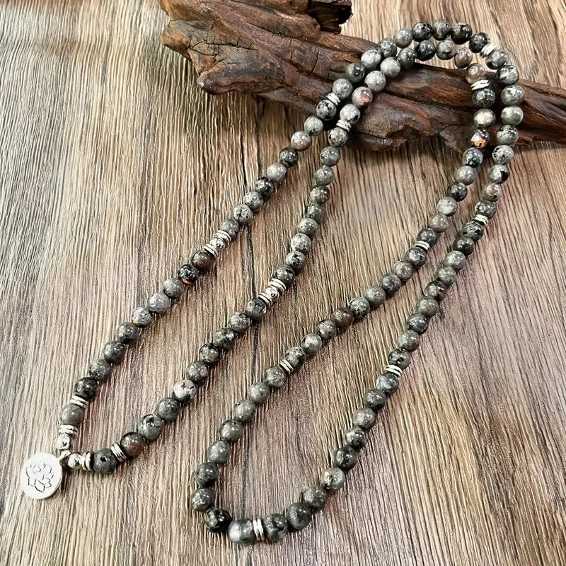 108 Mala Yooperlite UV Glowing Flame Stone Healing Meditation Prayer Bracelet - Image 3 of 4