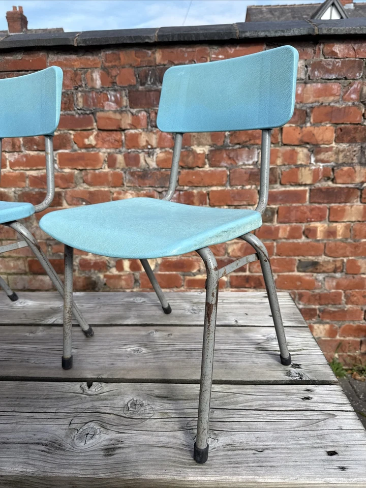 2 Vintage Kids Chairs School Nursery Industrial Remploy Retro 70s 80s Furniture - Image 3 of 4