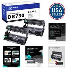 Cost-Efficient 2-Pack DR730 Drum Units - Up to 12000 Pages, Easy Installation