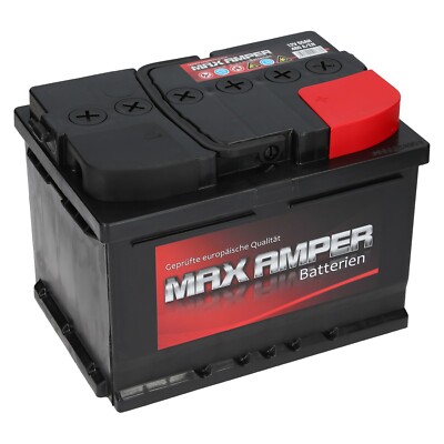 MAXAMPER 12V 55 Ah 480A EN Autobatterie Starterbatterie Calcium Technologie NEU