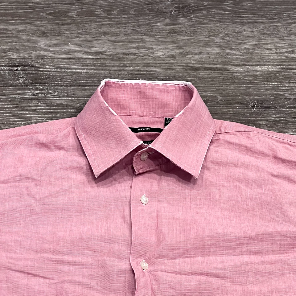 Hugo Boss Shirt Mens Medium Pink Long Sleeve Button Up Casual Classiccore - Image 2 of 4