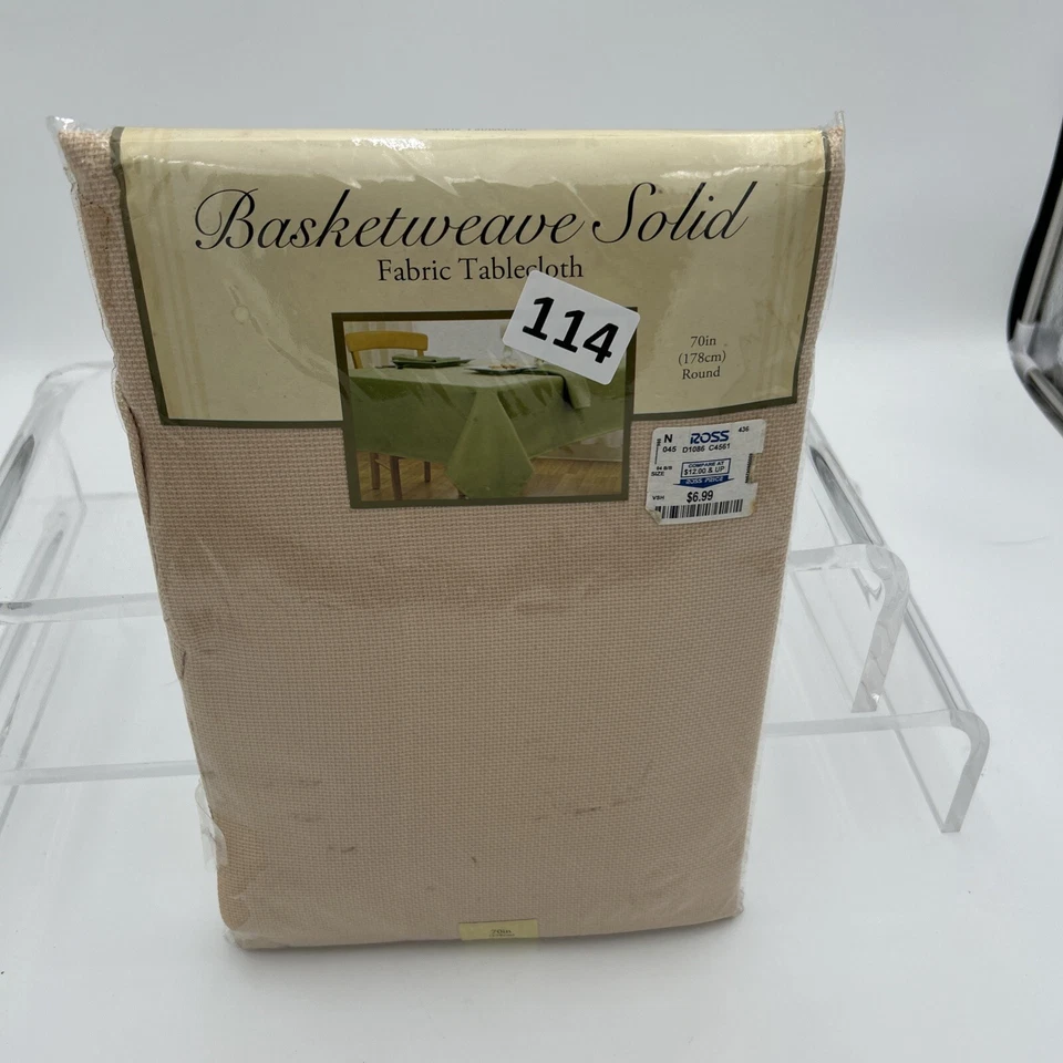 NOS ELRENE HOME FASHIONS 100% POLYESTER MARIGOLD 70" ROUND TABLECLOTH - Image 3 of 4