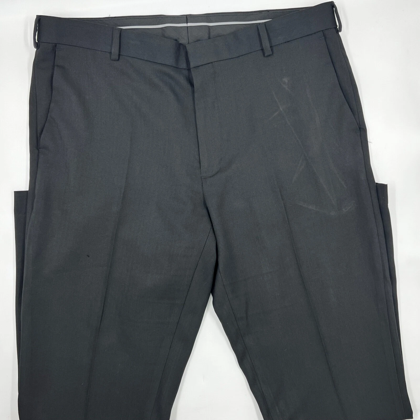 VANS Pantaloni abiti da uomo grigi Van Heu taglia 36 32 poliestere elasticizzati aderenti con bottone