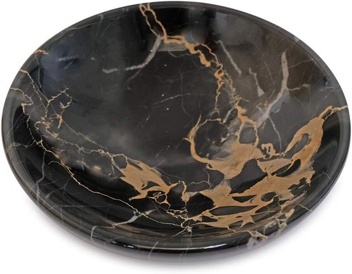Bowl Centerpiece IN Marble Black Portoro House Decor Interior Design Ø 20cm - Picture 4 of 6