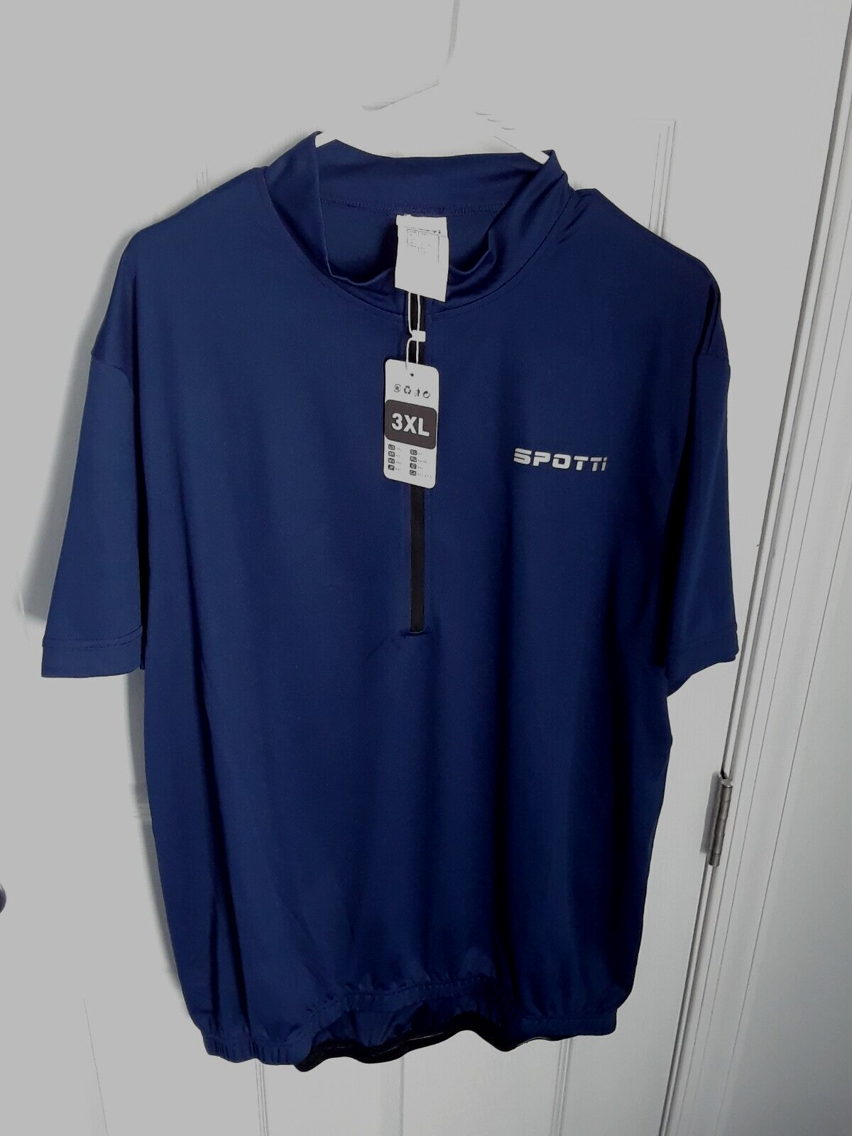 Spotti Men's Cycling Bike Jersey with 3 Rear Pockets Blue Size 3X